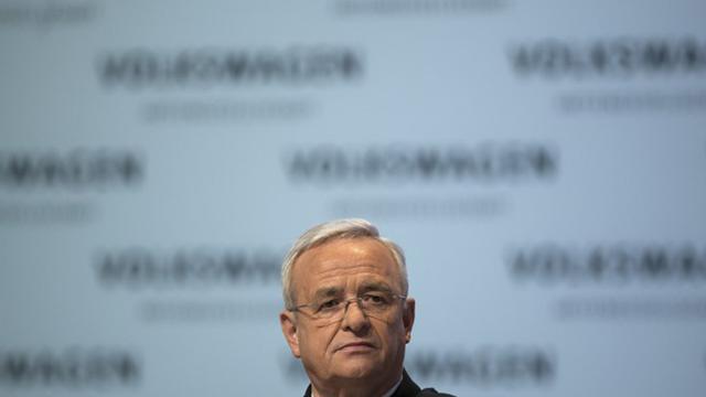 Der Vorstandsvorsitzender der Volkswagen AG, Martin Winterkorn, bei der Jahreskonferenz am 13.3.2014 in Berlin.