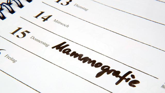 Eintrag "Mammografie" in einem Terminkalender