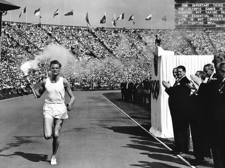 Eröffnung der ersten Olympischen Spiele nach dem Zweiten Weltkrieg am 29.7.1948 im Wembleystadion von London.