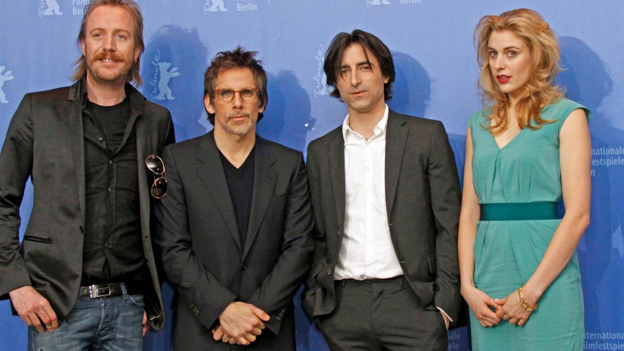 Hier auf der Berlinale 2010: Die Schauspieler Rhys Ifans und Ben Stiller, der US-Regisseur Noah Baumbach und die Schauspielerin Greta Gerwig