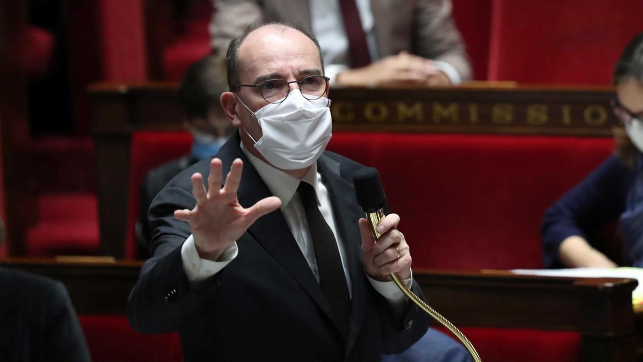Der französische Premierminister Castex spricht während einer Sitzung in Paris. Der französische Premierminister Castex spricht während einer Sitzung in Paris.