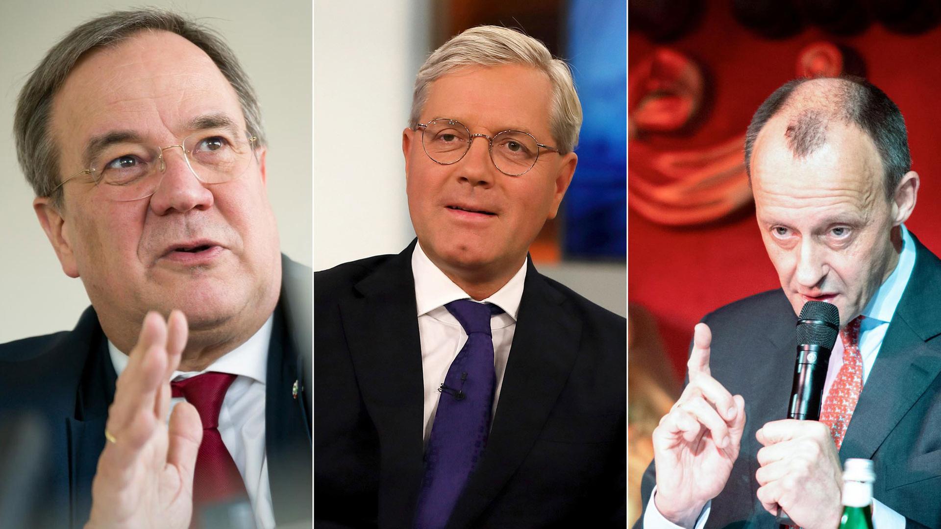 Die Kandidaten für den CDU-Vorsitz: Armin Laschet, Norbert Röttgen und Friedrich Merz (v.l.) Die Kandidaten für den CDU-Vorsitz: Armin Laschet, Norbert Röttgen und Friedrich Merz (v.l.)