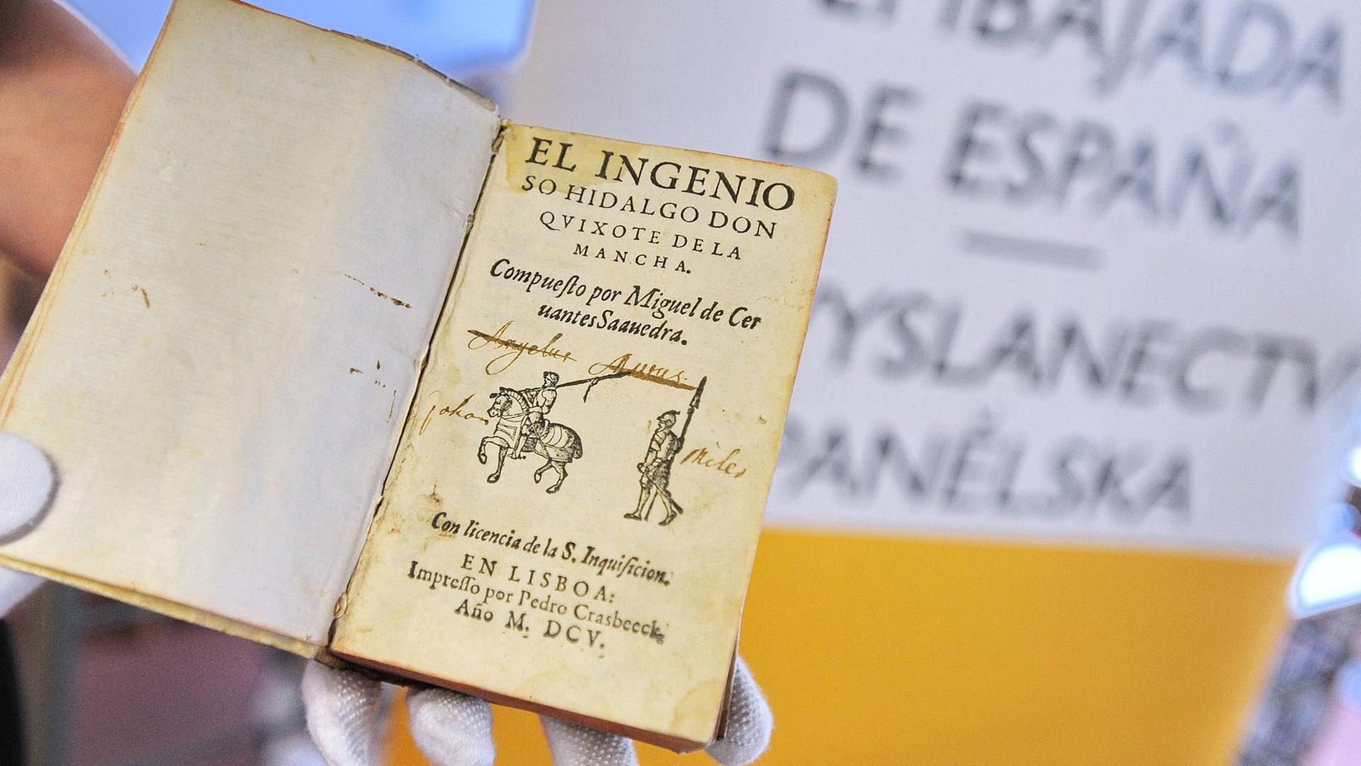 Eine Erstausgabe von "Don Quixote" Eine Erstausgabe von "Don Quixote"