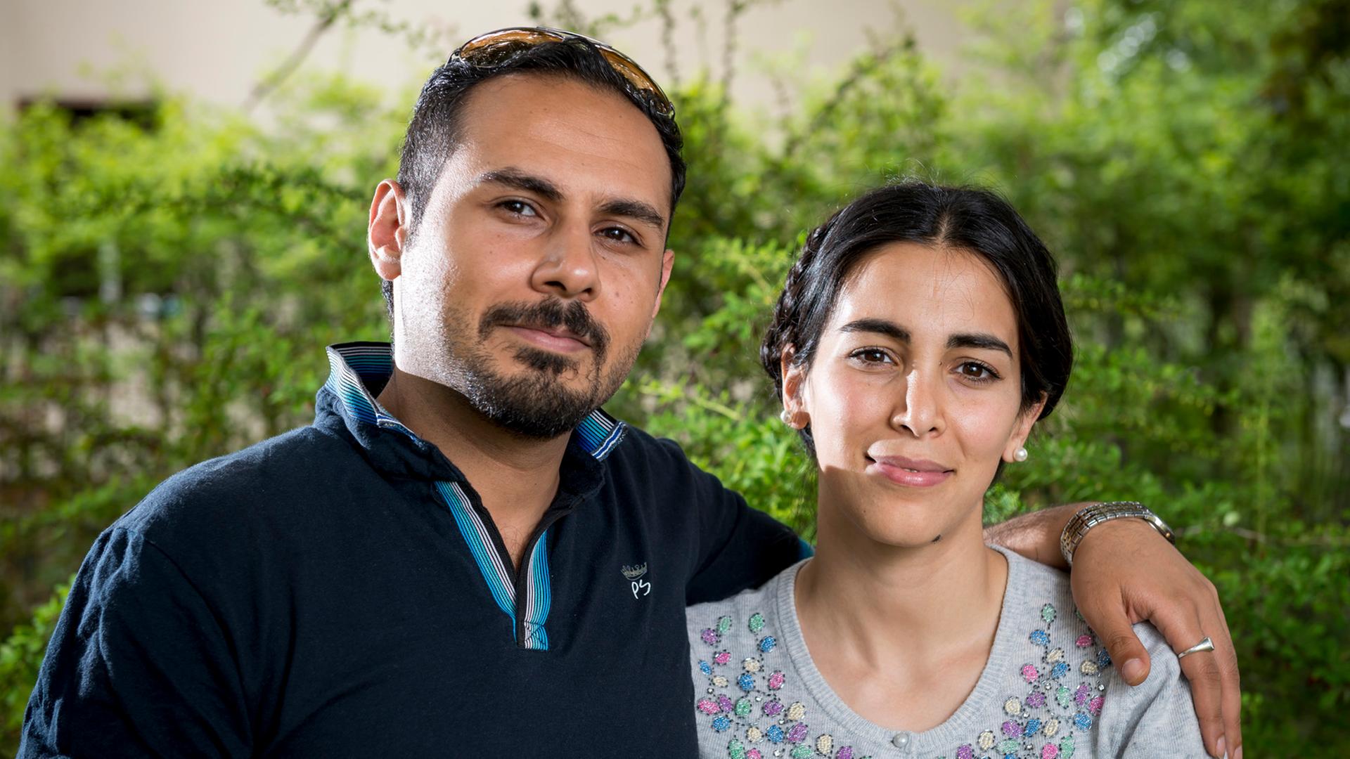 Das syrische Paar Razan Skeif und Wael Sabia Das syrische Paar Razan Skeif und Wael Sabia