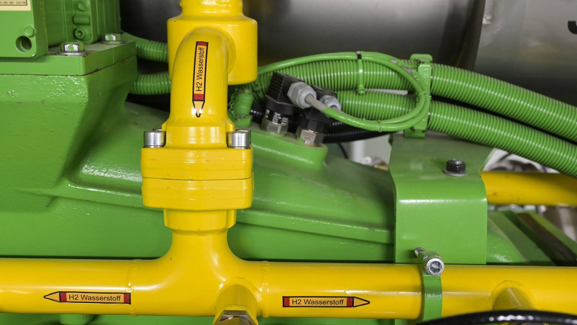Eine Anlage, die sogenannten grünen Wasserstoff produziert. Eine Anlage, die sogenannten grünen Wasserstoff produziert.