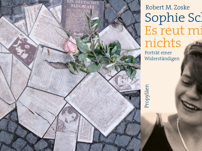 Robert M. Zoskes Portrait über Sophie Scholl vor dem Denkmal der "Weiße Rose"-Mitglieder