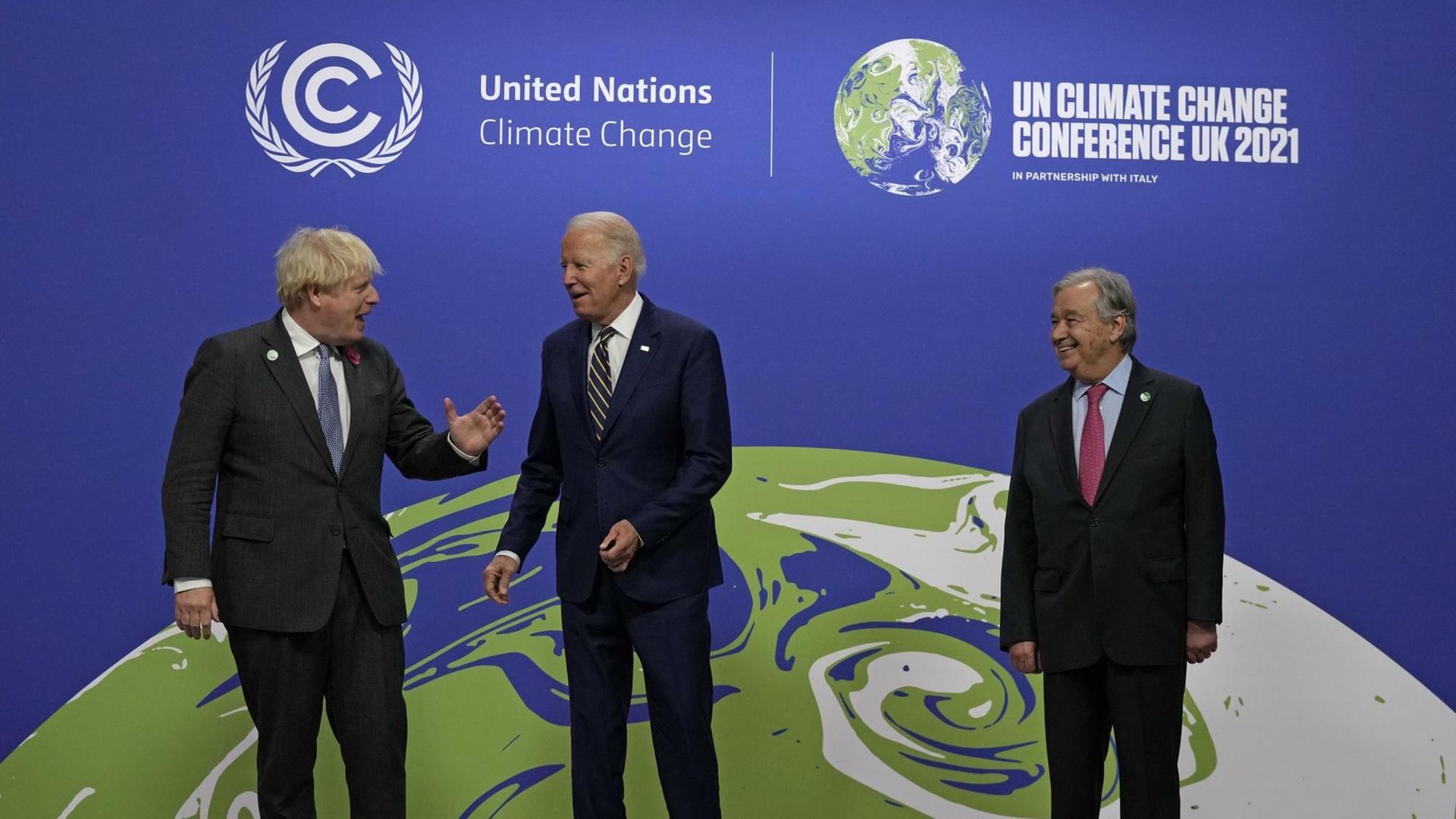 Johnson und Guterres begrüßen Biden auf der Klima-Konferenz Johnson und Guterres begrüßen Biden auf der Klima-Konferenz