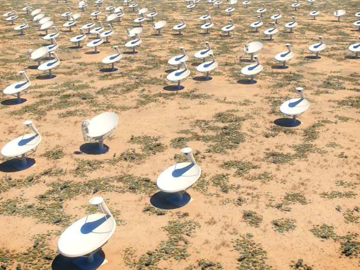 Das geplante Netz von 15-Meter-Antennen in Südafrika (Zeichnung) Das geplante Netz von 15-Meter-Antennen in Südafrika (Zeichnung)