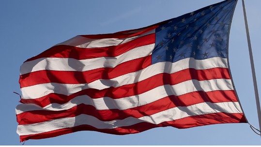 US-Fahne im Wind