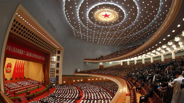 Die Eröffnung des chinesischen Volkskongresses in der Großen Halle des Volkes in Peking am 5. März 2015.