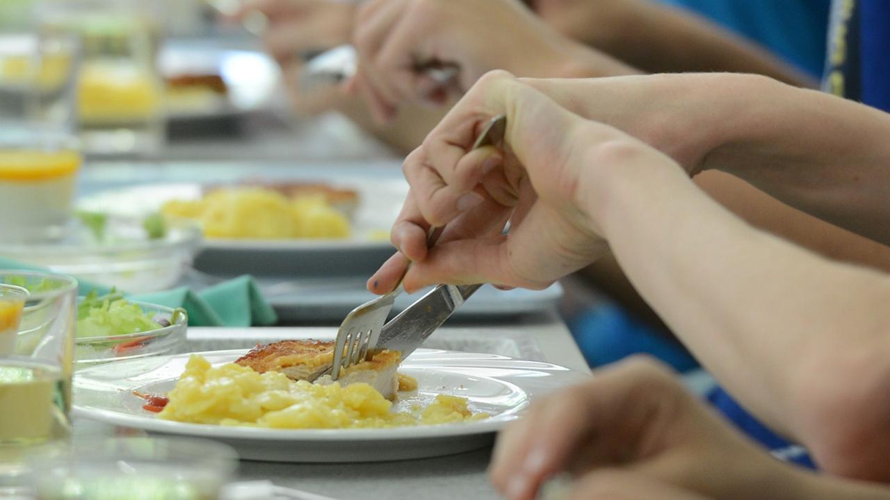 Schüler eines Gymnasiums in Baden-Württemberg beim Mittagessen - ein Studie bemängelt das Schulessen in Deutschland. Schüler eines Gymnasiums in Baden-Württemberg beim Mittagessen - ein Studie bemängelt das Schulessen in Deutschland.