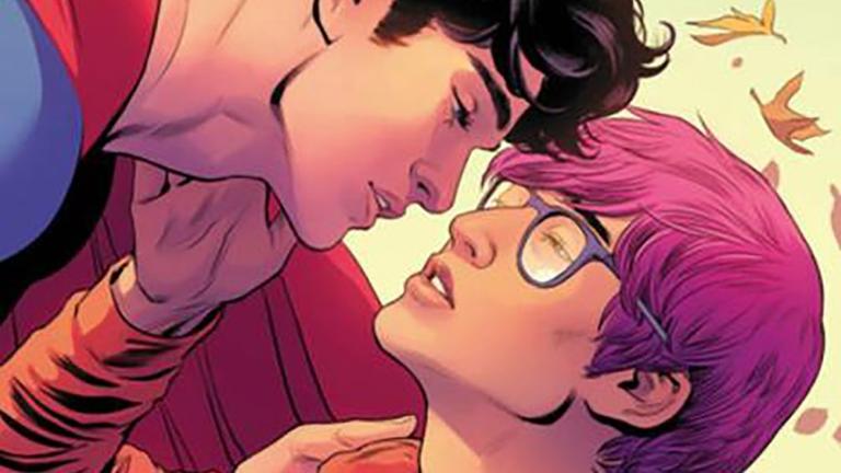 Titel des "DC Pride" Comic: Supermans Sohn küsst seinen Freund. Titel des "DC Pride" Comic: Supermans Sohn küsst seinen Freund.