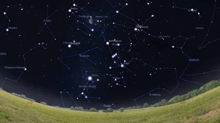 Leider steht derzeit der Mond in der Nähe Orions und überstrahlt viele Sternschnuppen. Leider steht derzeit der Mond in der Nähe Orions und überstrahlt viele Sternschnuppen.