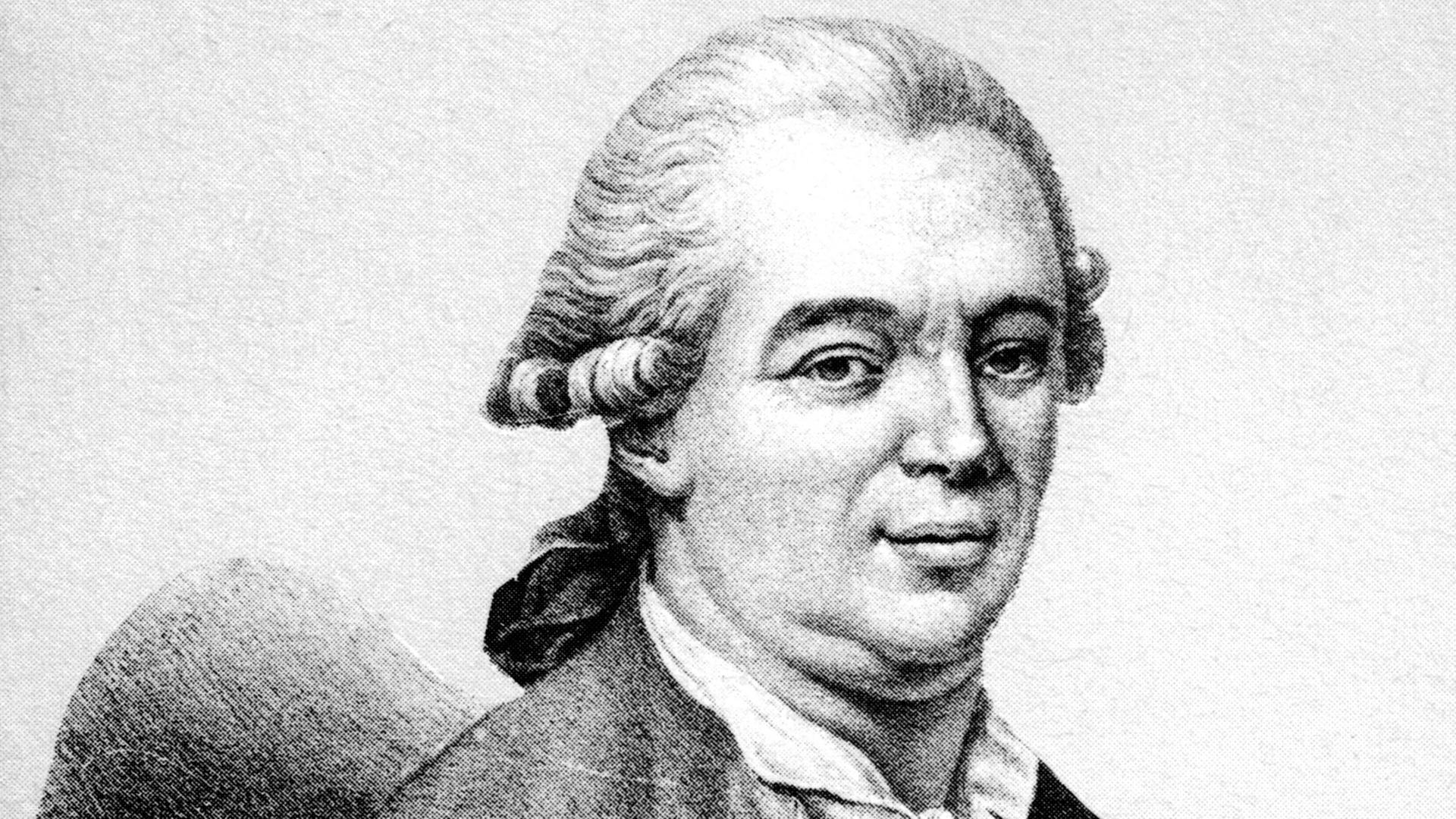 Schwarz-weiß-Abbildung von Franz Anton Mesmer Schwarz-weiß-Abbildung von Franz Anton Mesmer