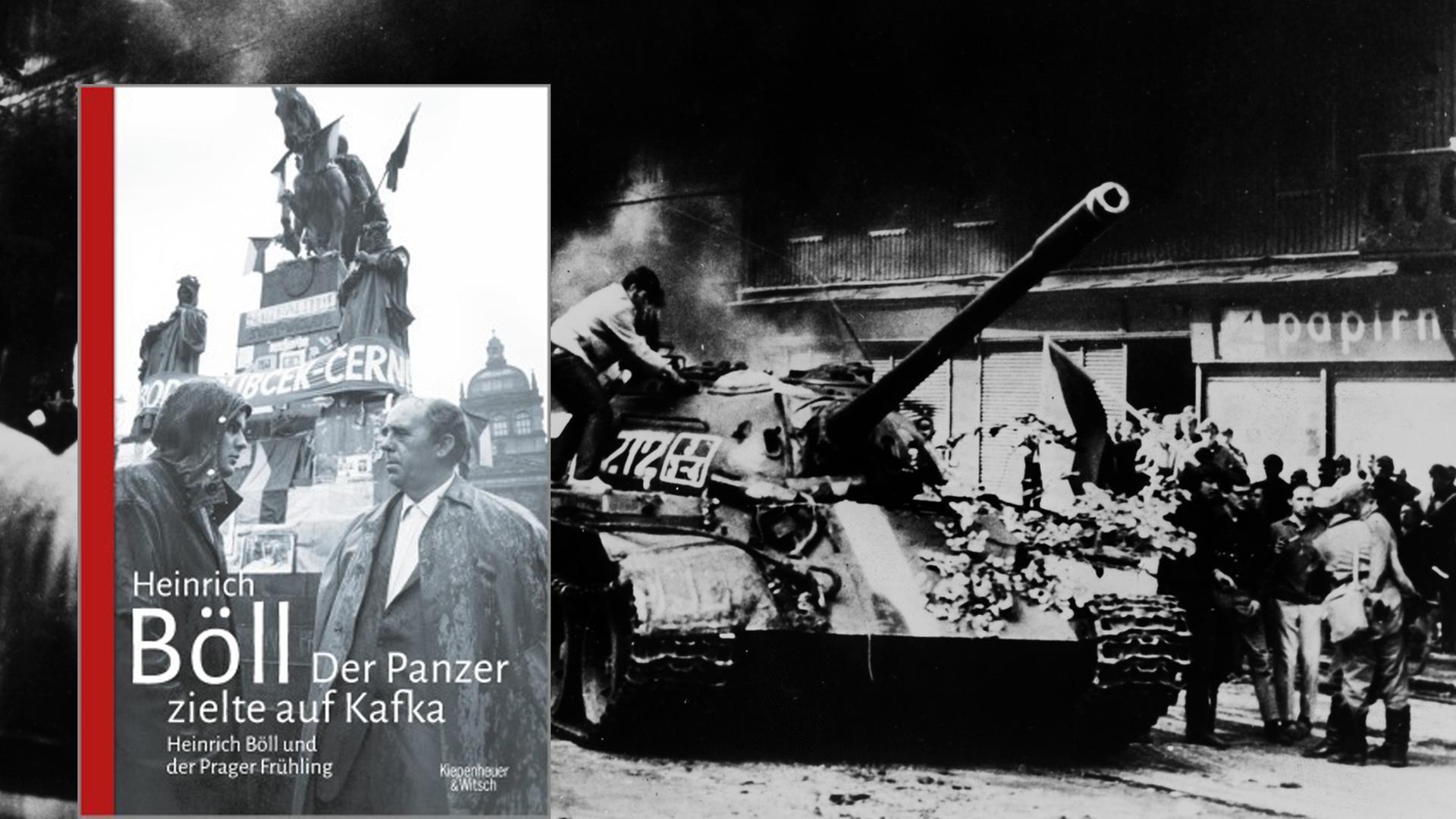 Cover von "Der Panzer zeigte auf Kafka" von Heinrich Böll, im Hintergrund ein sowjetischer Panzer 1968 in Prag. Cover von "Der Panzer zeigte auf Kafka" von Heinrich Böll, im Hintergrund ein sowjetischer Panzer 1968 in Prag.