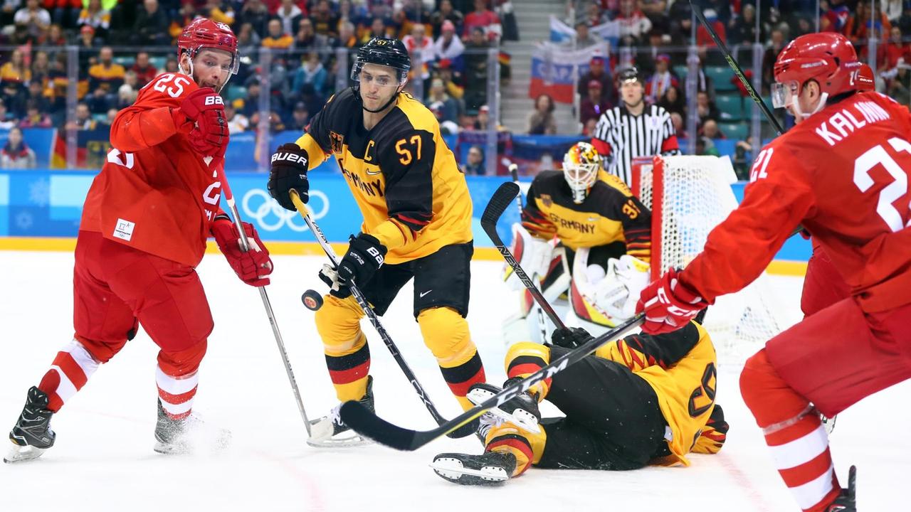 Deutschland gegen das Team OAR bei den Olympischen Winterspielen in Pyeongchang 2018