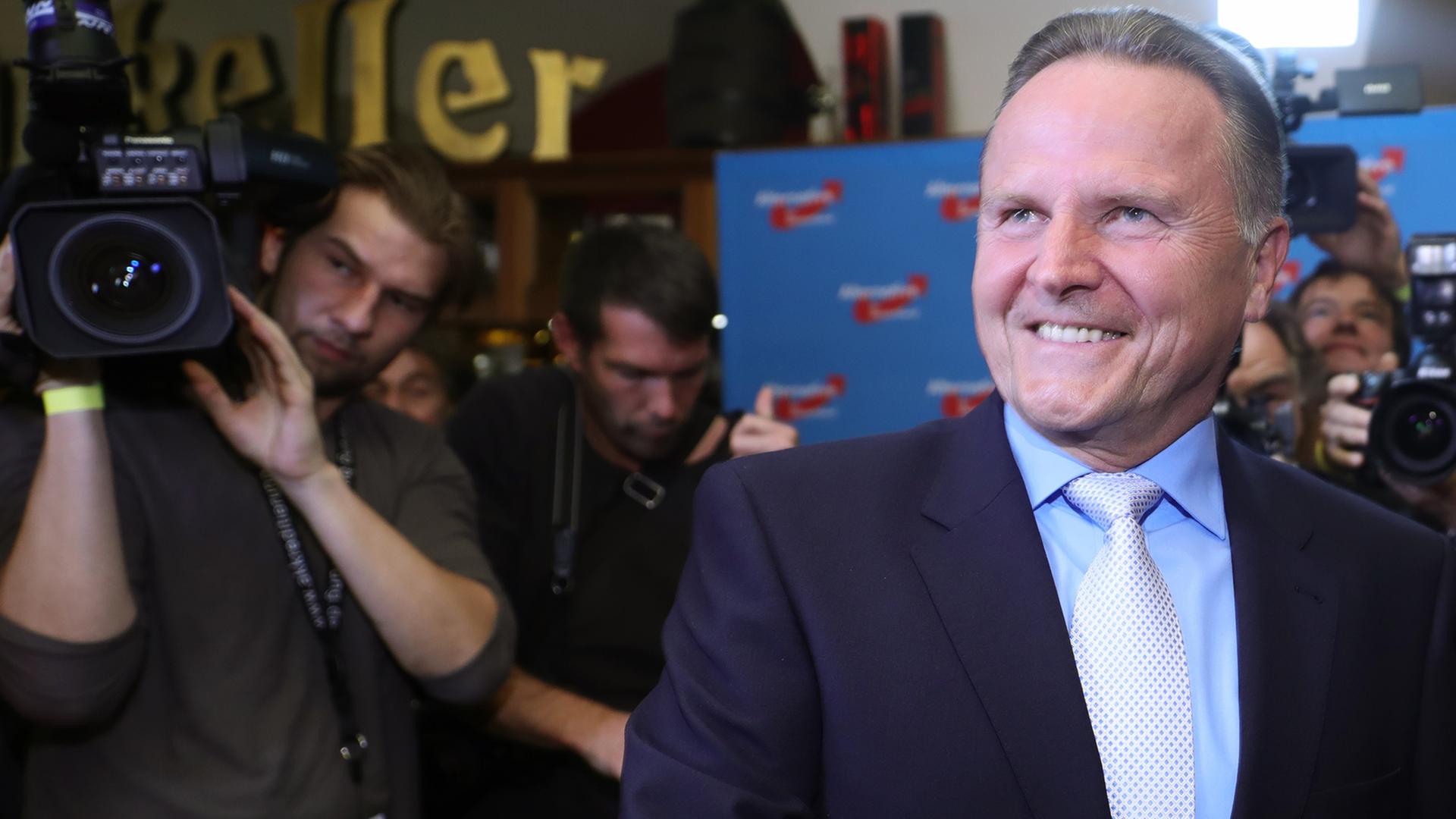 Spitzenkandidat der Alternative für Deutschland (AfD) für Berlin, Georg Pazderski, am 18.09.2016 in Berlin bei der Bekanntgabe der Ergebnisse zum Abgeordnetenhaus. Spitzenkandidat der Alternative für Deutschland (AfD) für Berlin, Georg Pazderski, am 18.09.2016 in Berlin bei der Bekanntgabe der Ergebnisse zum Abgeordnetenhaus.