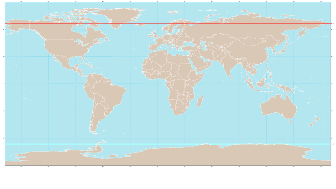 Weltkarte mit markierten Polarkreisen. Der nördliche Polarkreis liegt oberhalb der roten Linie, Regionen in Alaska, Kanada, Grönland, Europa und Russland gehören dazu. Weltkarte mit markierten Polarkreisen. Der nördliche Polarkreis liegt oberhalb der roten Linie, Regionen in Alaska, Kanada, Grönland, Europa und Russland gehören dazu.