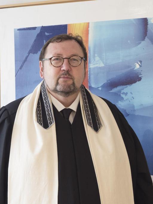 Rabbiner Prof. Dr. Walter Homolka, Direktor des Abraham Geiger Kollegs der Universität Potsdam im jüdischen Gemeindezentrum Beit Tikwa in Bielefeld, 31.8.2015