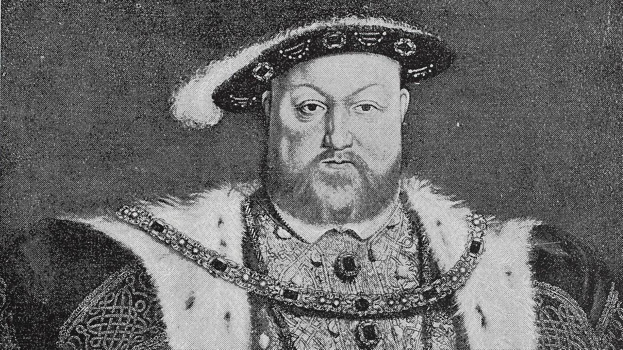Historischer Holzschnitt des Königs, der für seine breite Statur im Alter und seinen markanten Bart bekannt war. Historischer Holzschnitt des Königs, der für seine breite Statur im Alter und seinen markanten Bart bekannt war.