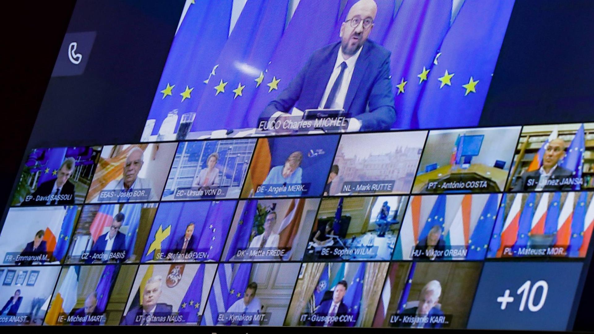Video-Konferenz von der EU zu Belarus. Video-Konferenz von der EU zu Belarus.