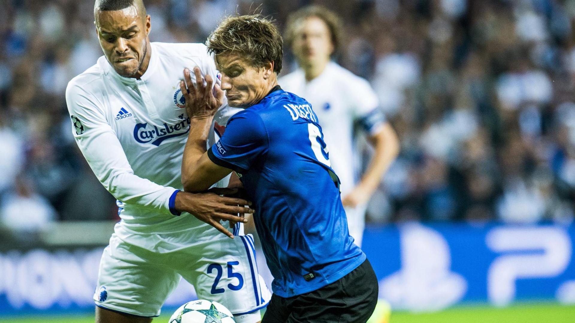 Champions League: Zweikampf im Spiel Brügge gegen Kopenhagen Champions League: Zweikampf im Spiel Brügge gegen Kopenhagen
