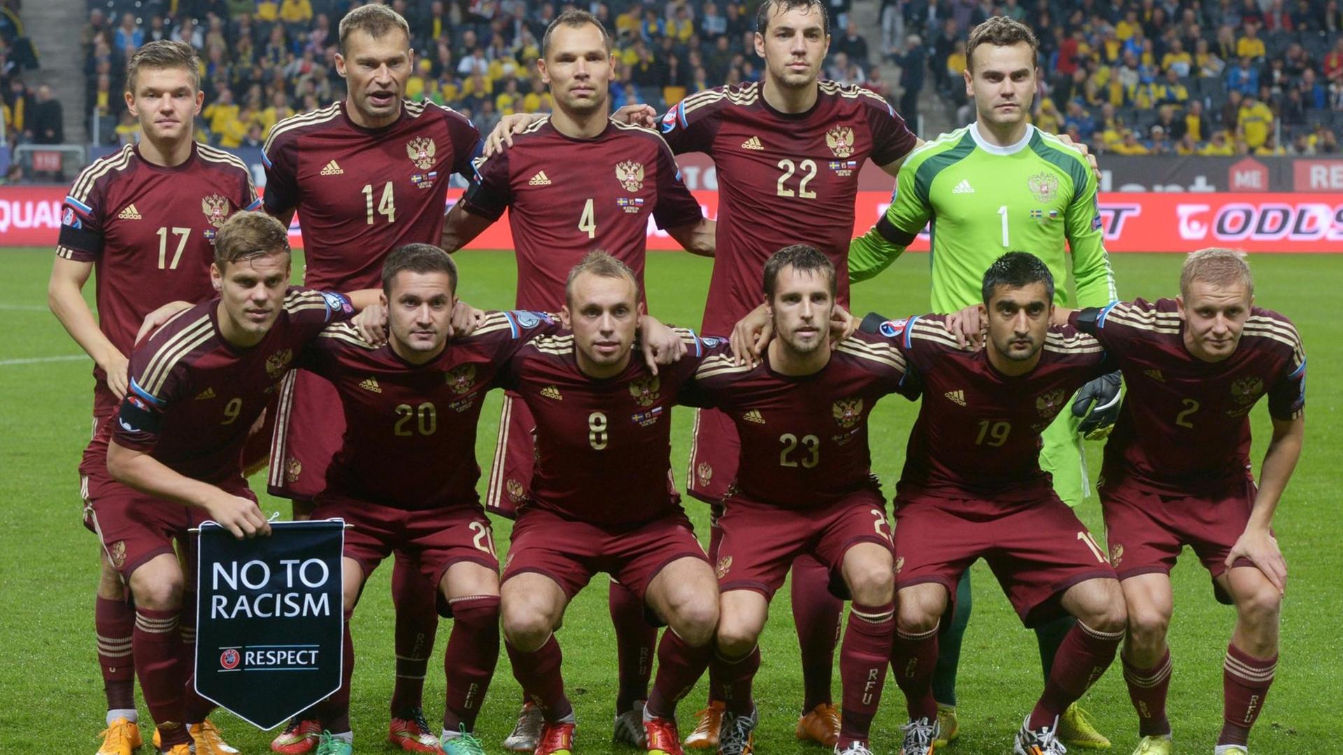 Gruppenbild der russischen Fußball-Nationalmannschaft vor der WM 2014
