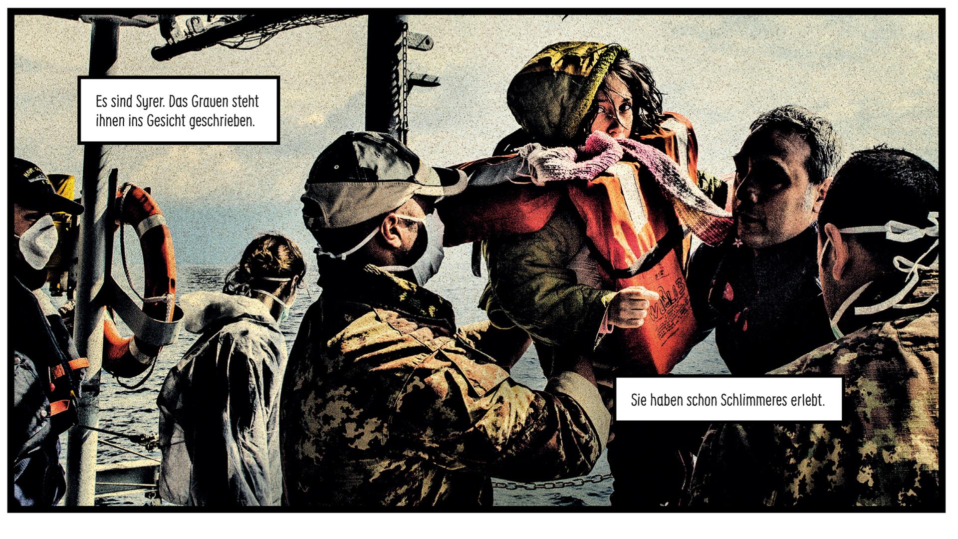 "Der Riss" ist eine fotorealistische Graphic-Novel, die auf den Recherchen zweier spanischer Journalisten beruht. "Der Riss" ist eine fotorealistische Graphic-Novel, die auf den Recherchen zweier spanischer Journalisten beruht.