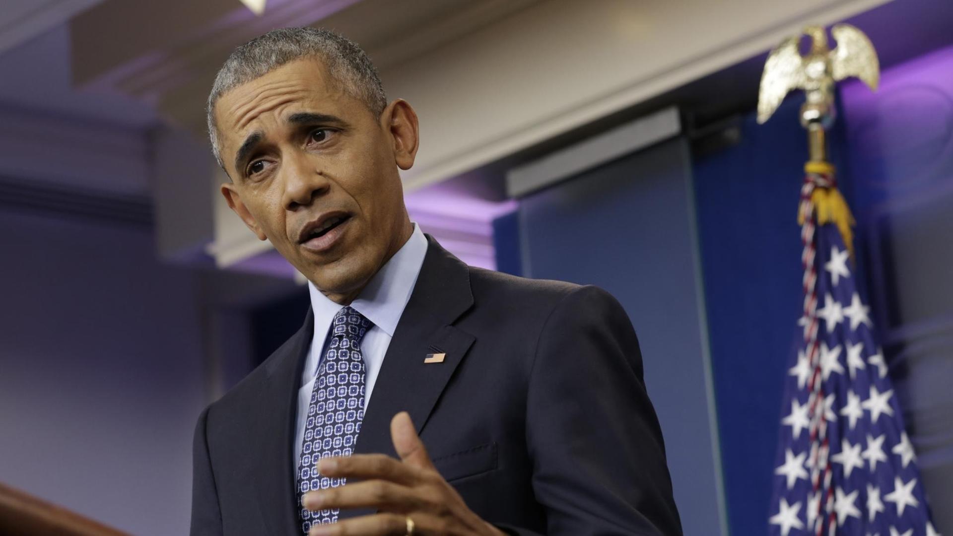US-Präsident Barack Obama bei seiner letzten Pressekonferenz im Weißen Haus. US-Präsident Barack Obama bei seiner letzten Pressekonferenz im Weißen Haus.
