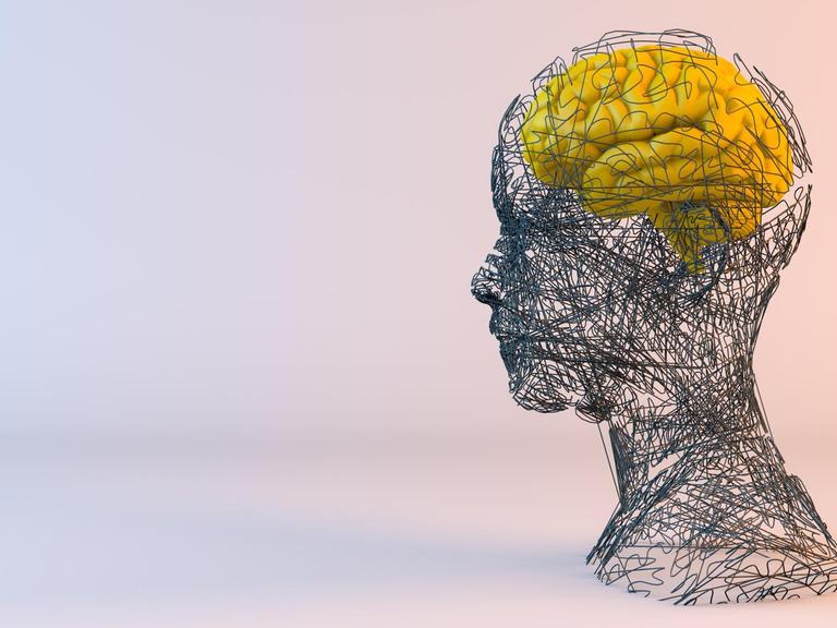 Artificial intelligence, machine learning concept with brain