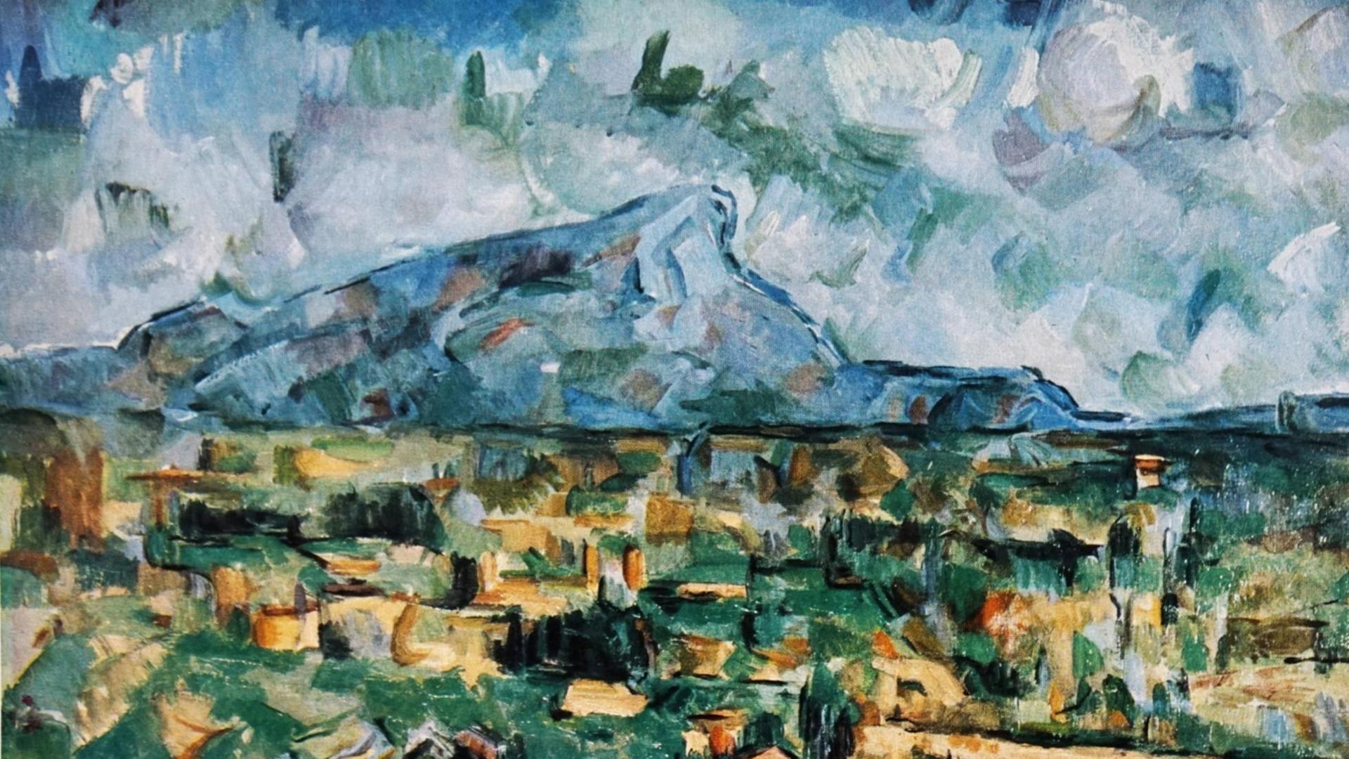Das Gemälde "Montagne Sainte Victorie" von Paul Cézanne (1839-1906). Das Gemälde "Montagne Sainte Victorie" von Paul Cézanne (1839-1906).