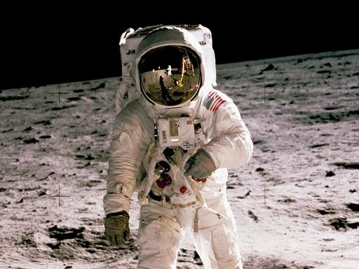 Der Astronaut Buzz Aldrin auf dem Mond