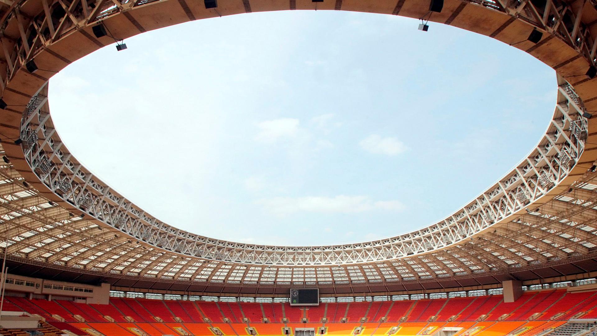 Blick in das Moskauer Luschniki-Stadion. 