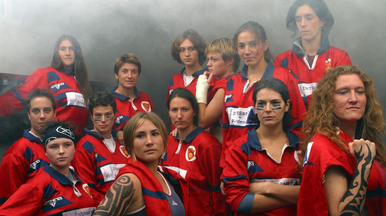 Die Frauen-Rugby-Mannschaft des Vereins Bordeaux Etudiants Club