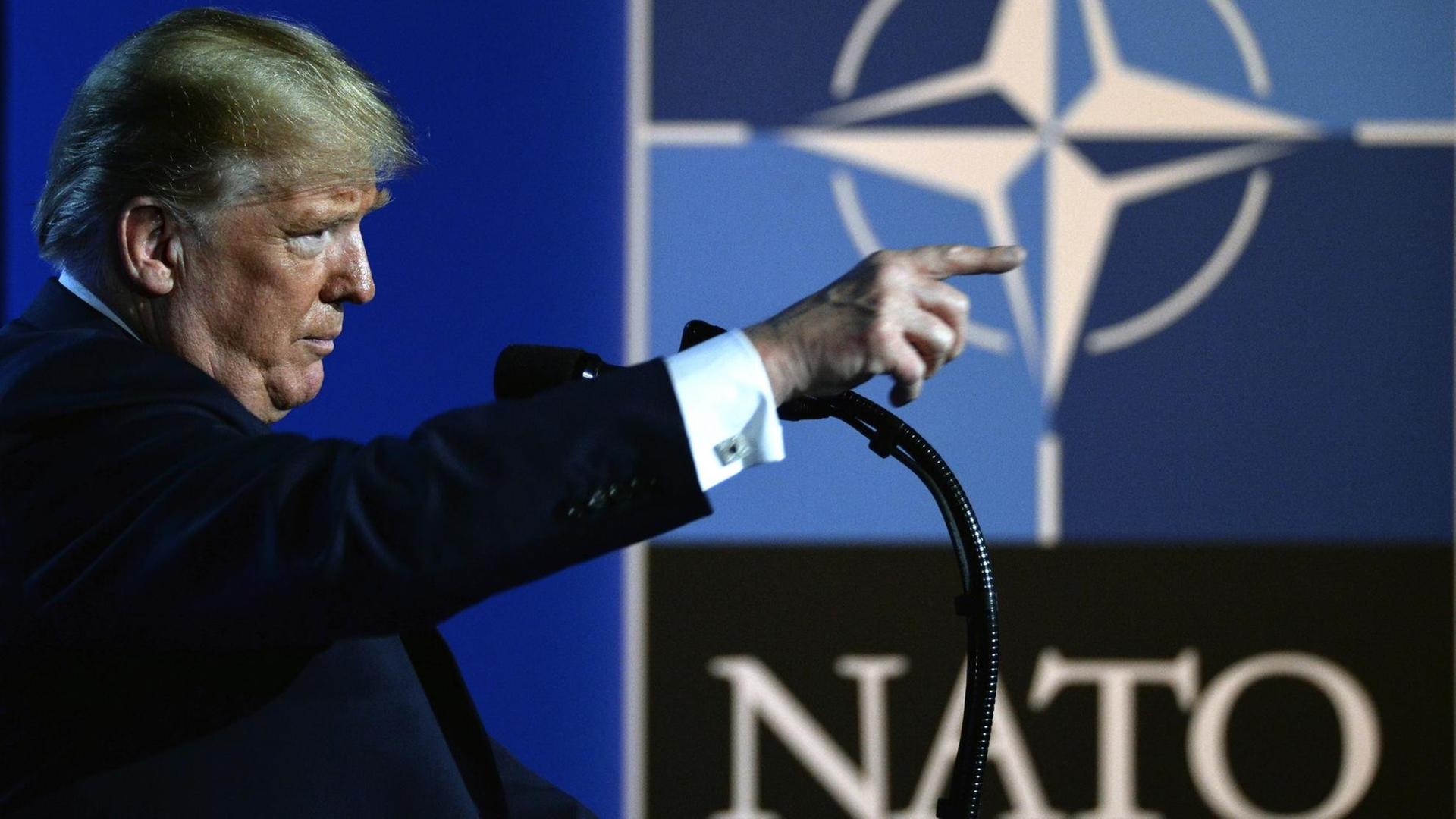 US-Präsident Donald Trump auf dem Nato-Gipfel in Brüssel (Juli 2018). US-Präsident Donald Trump auf dem Nato-Gipfel in Brüssel (Juli 2018).