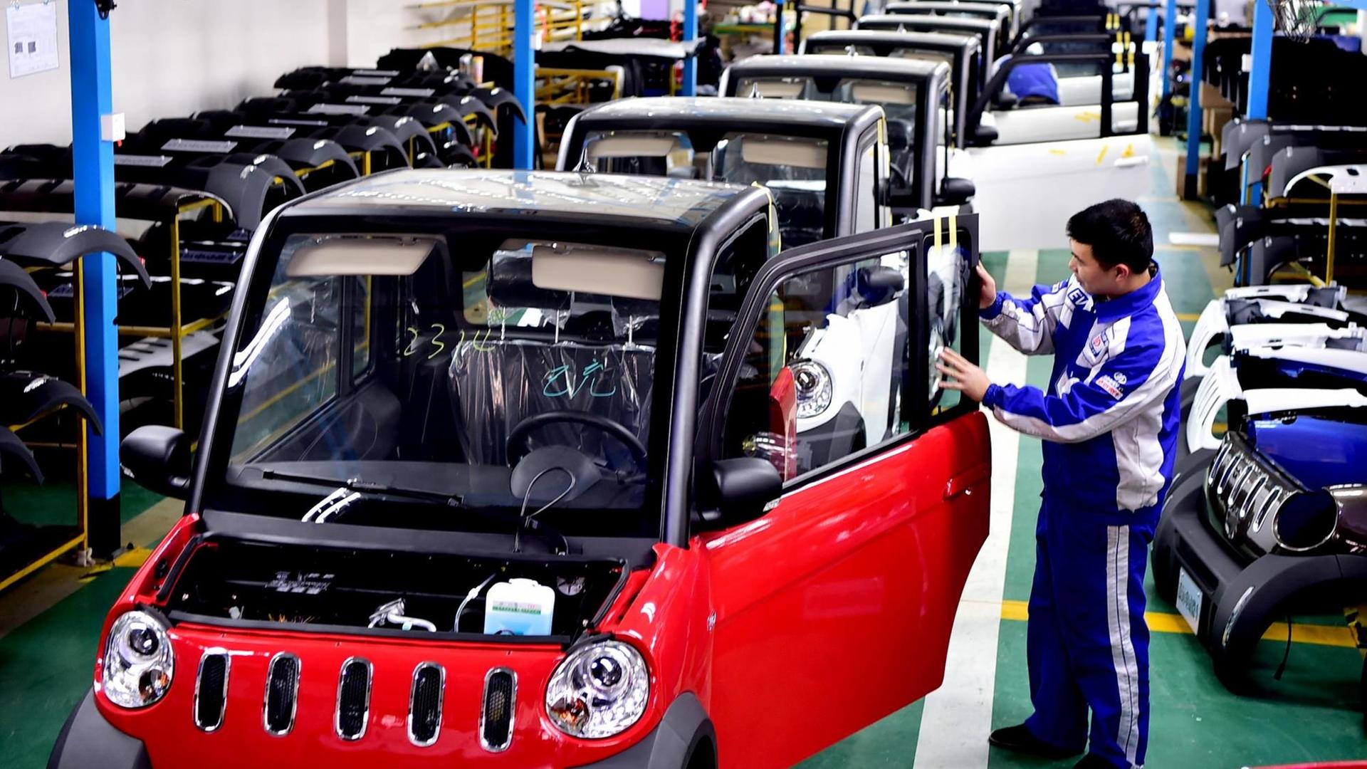 Fertigungshalle für Elektroautos in Chuzhou in der chinesischen Provinz Anhui. Fertigungshalle für Elektroautos in Chuzhou in der chinesischen Provinz Anhui.