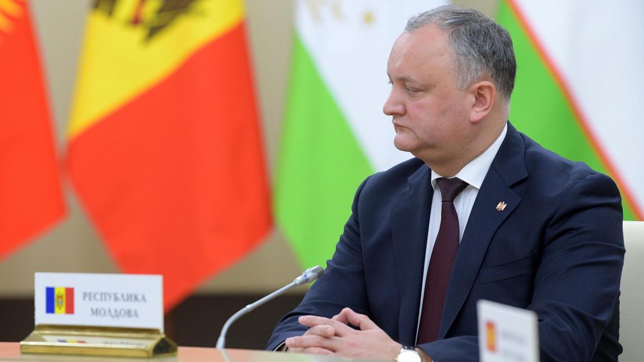 Das Bild zeigt Igor Dodon, den Präsidenten der Republik Moldau im Dezember 2017.