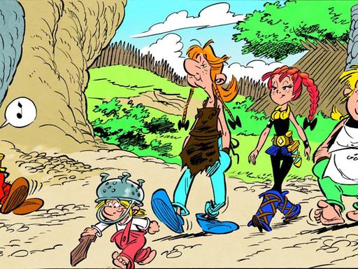 Obelix, Asterix mit Adrènaline, Selfix und Aspix.