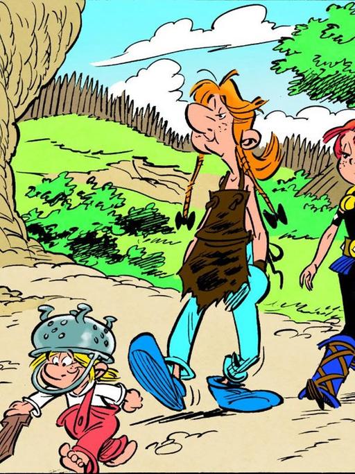 Obelix, Asterix mit Adrènaline, Selfix und Aspix.