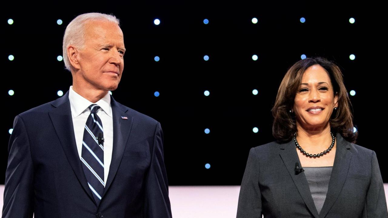 Joe Biden und Kamala Harris, Präsidentschafts- und Vizepräsidentschaftsbewerber in den USA Joe Biden und Kamala Harris, Präsidentschafts- und Vizepräsidentschaftsbewerber in den USA