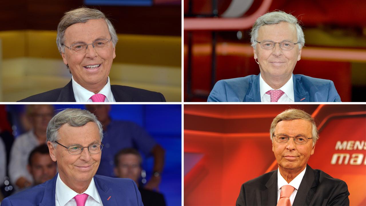 Wolfgang Bosbach im Jahr 2015: bei Anne Will (o. l.), Gütnher Jauch (o. r.), Maybrit Illner (u. l.), Menschen bei Maischberger (u. r.) Wolfgang Bosbach im Jahr 2015: bei Anne Will (o. l.), Gütnher Jauch (o. r.), Maybrit Illner (u. l.), Menschen bei Maischberger (u. r.)