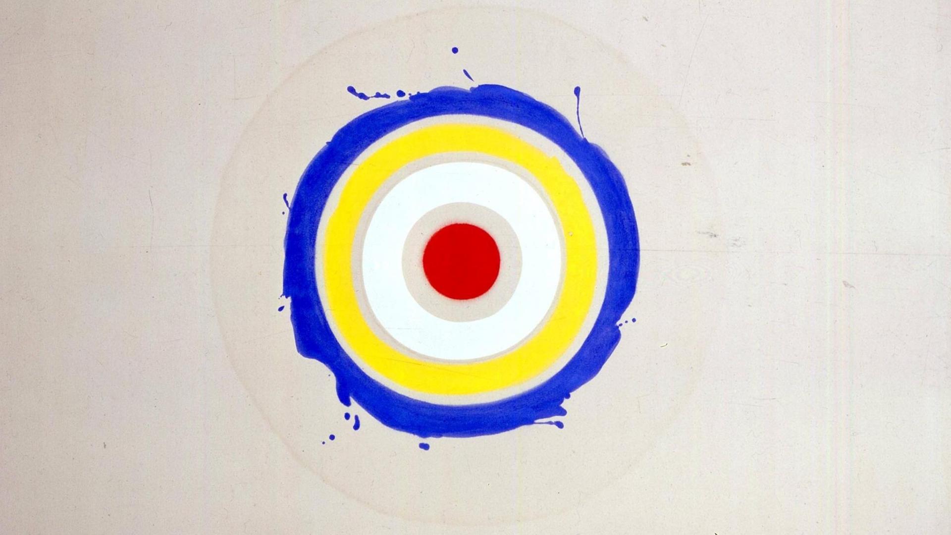 Kenneth Nolands "Plunge" (1958-9), ausgestellt beim Knoedler Gallery Shut Down, Juli 1981. Kenneth Nolands "Plunge" (1958-9), ausgestellt beim Knoedler Gallery Shut Down, Juli 1981.
