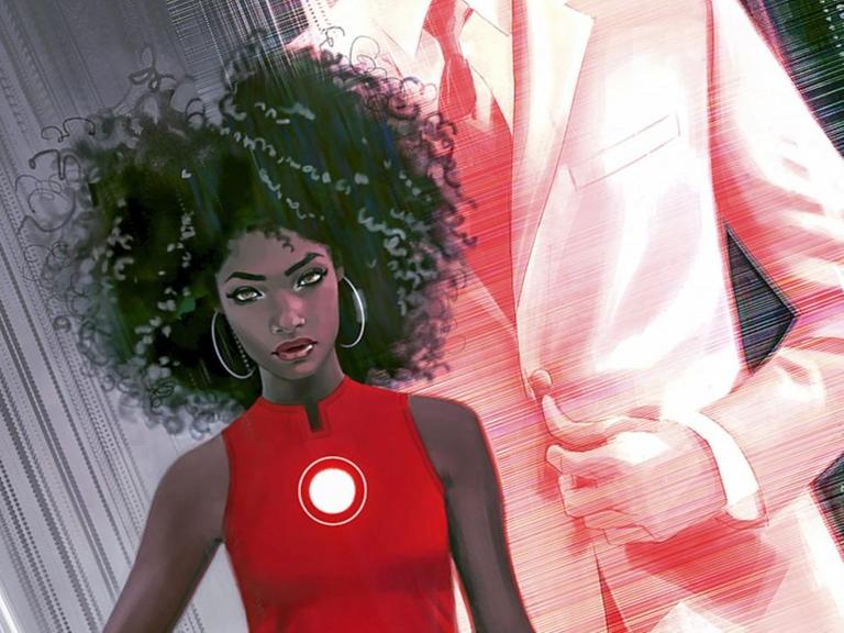 Cover des Comics "Invincible Ironman". Marvels neuer Iron Man ist eine 15-jährige Afro-Amerikanerin. Sie heißt Riri Williams.