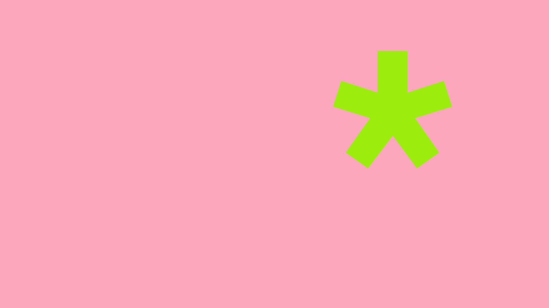 Ein grüner Asterisk auf rosa Grund.