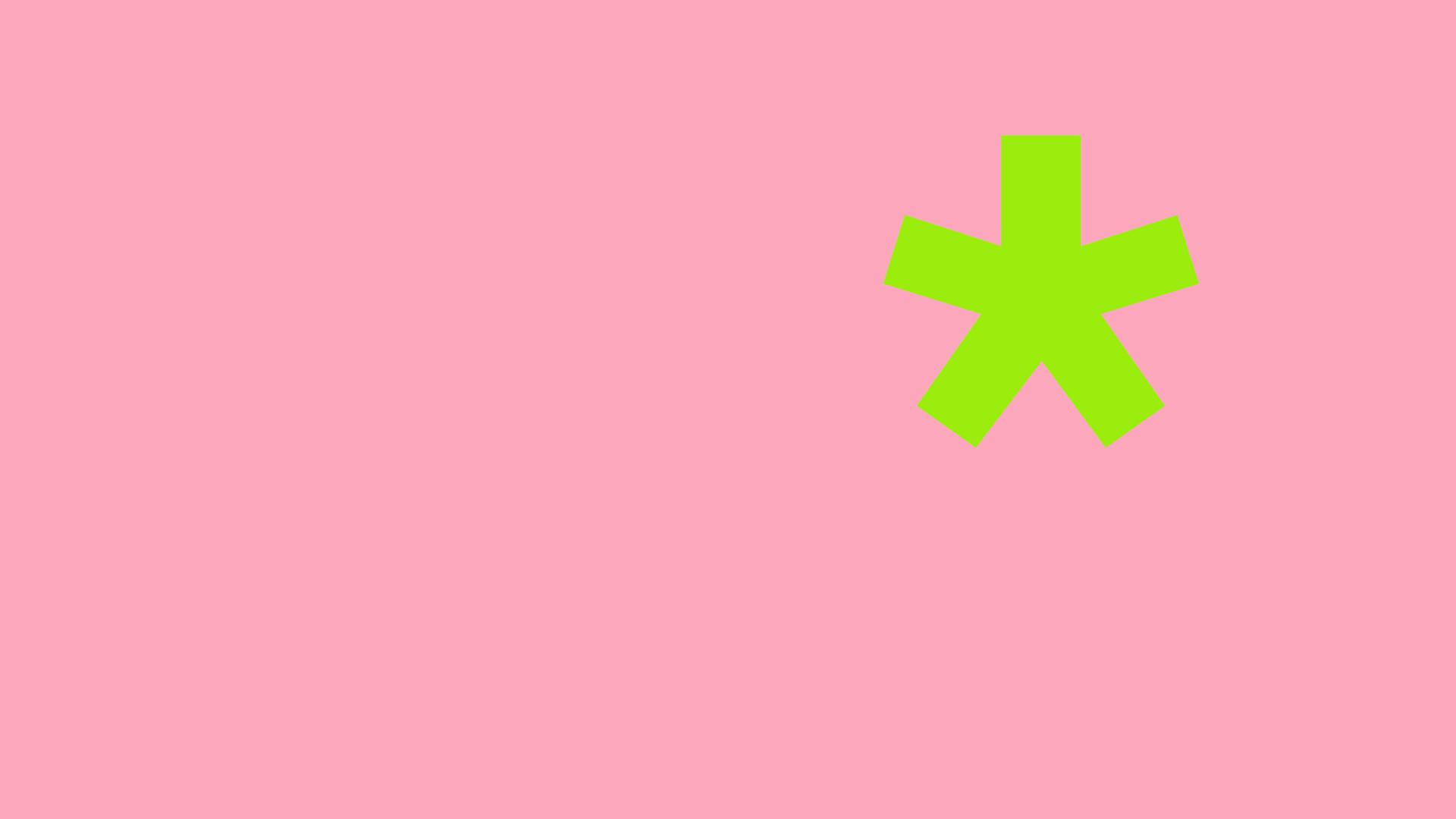 Ein grüner Asterisk auf rosa Grund. Ein grüner Asterisk auf rosa Grund.