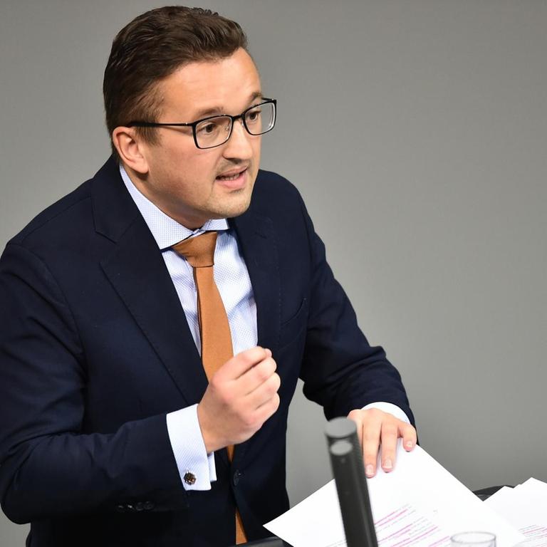 Carsten Körber (CDU), Mitglied des Deutschen Bundestages, spricht 2020 im Bundestag 