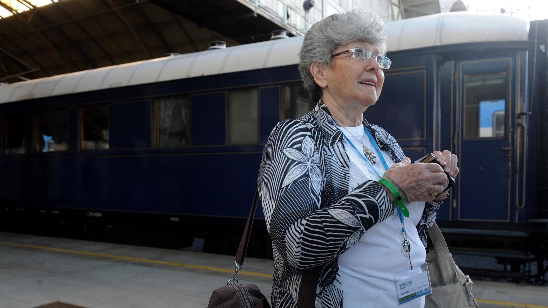 Milena Grenfell-Baines, die mit einem "Kindertransport" von Prag nach Großbritannien geschickt wurde und so dem Holocaust entkam.