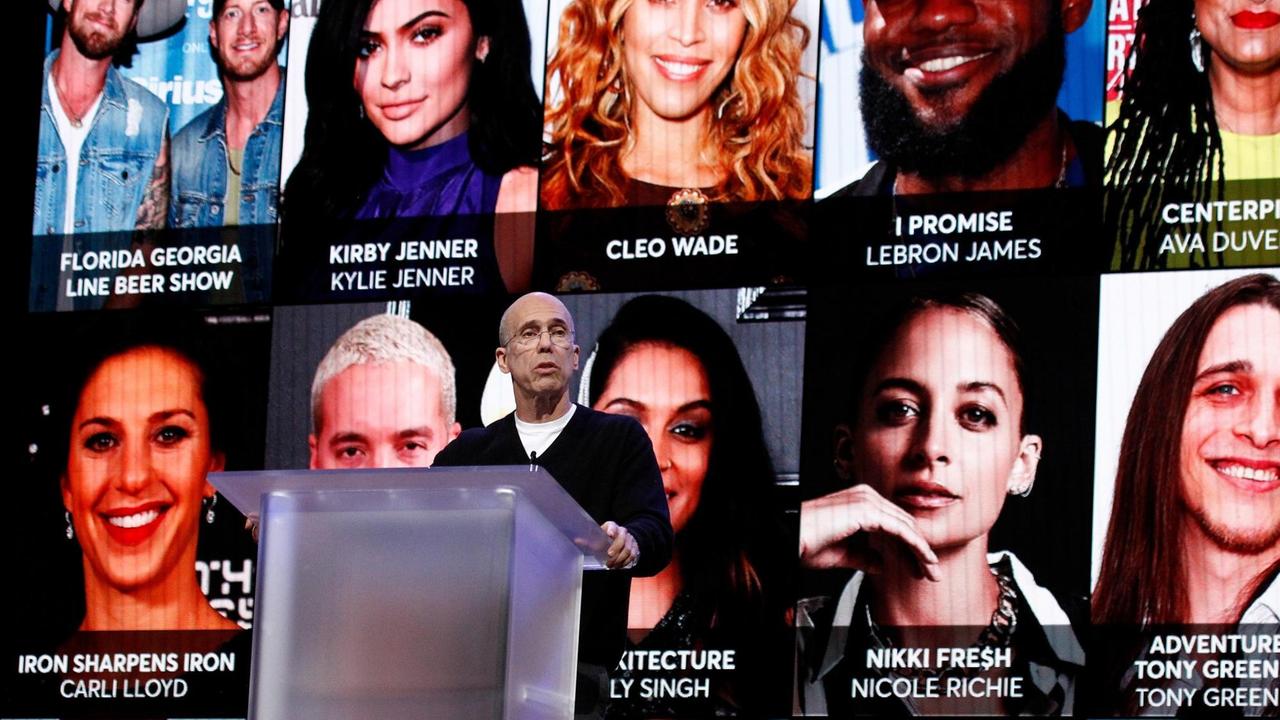 Quibi-Gründer Jeffrey Katzenberg am 8. Januar 2020 während einer Keynote im Park MGM Theater in Las Vegas Quibi-Gründer Jeffrey Katzenberg am 8. Januar 2020 während einer Keynote im Park MGM Theater in Las Vegas