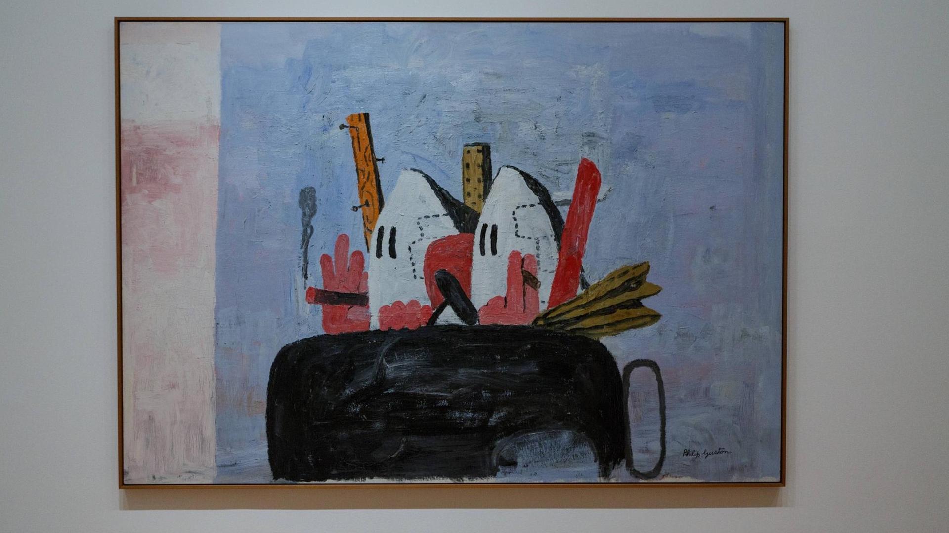 Das Bild "Riding Around", 1969, von Philip Guston im MoMa Das Bild "Riding Around", 1969, von Philip Guston im MoMa
