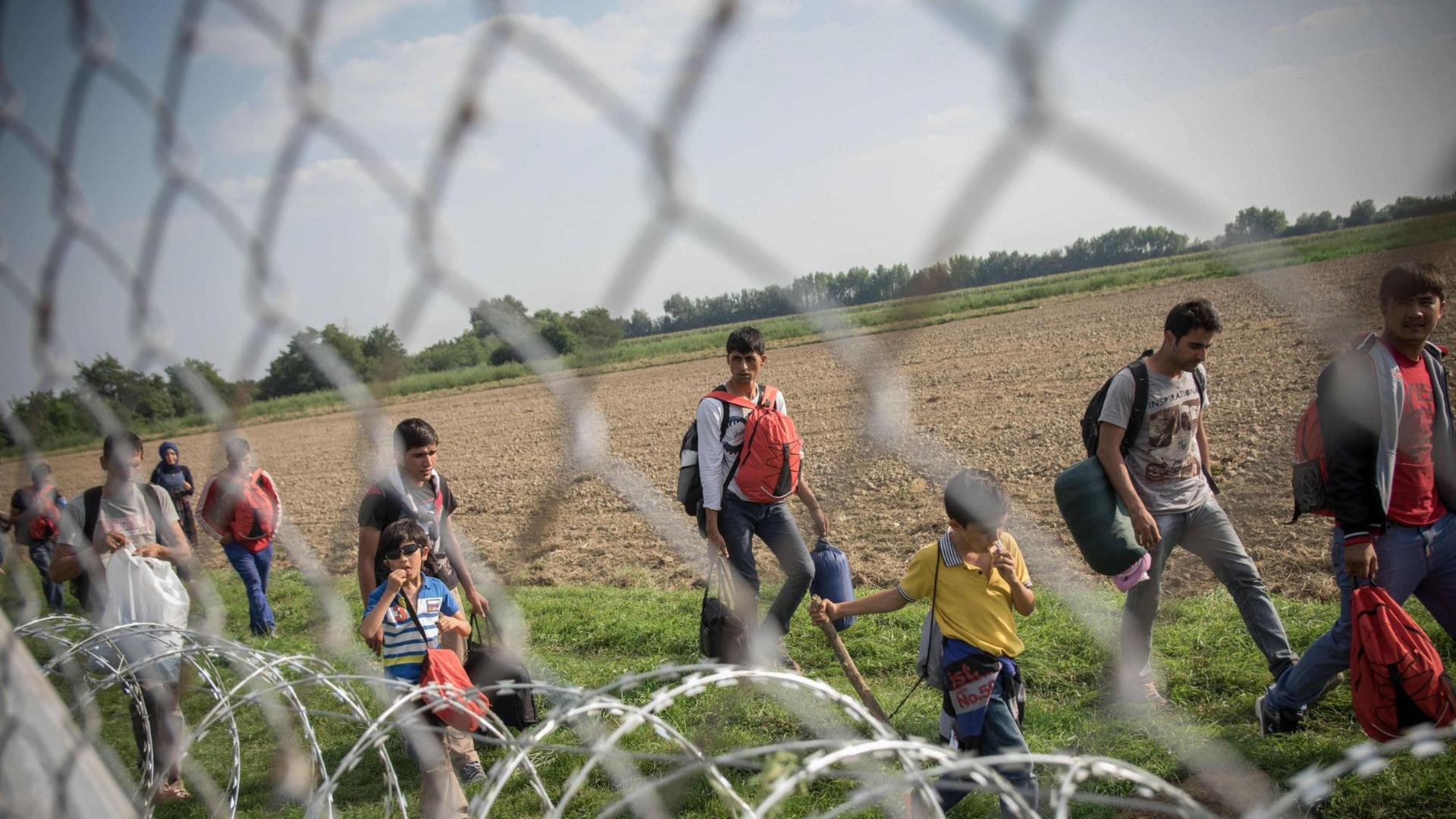 Flüchtlinge an der serbisch-ungarischen Grenze (13. September 2015) Flüchtlinge an der serbisch-ungarischen Grenze (13. September 2015)